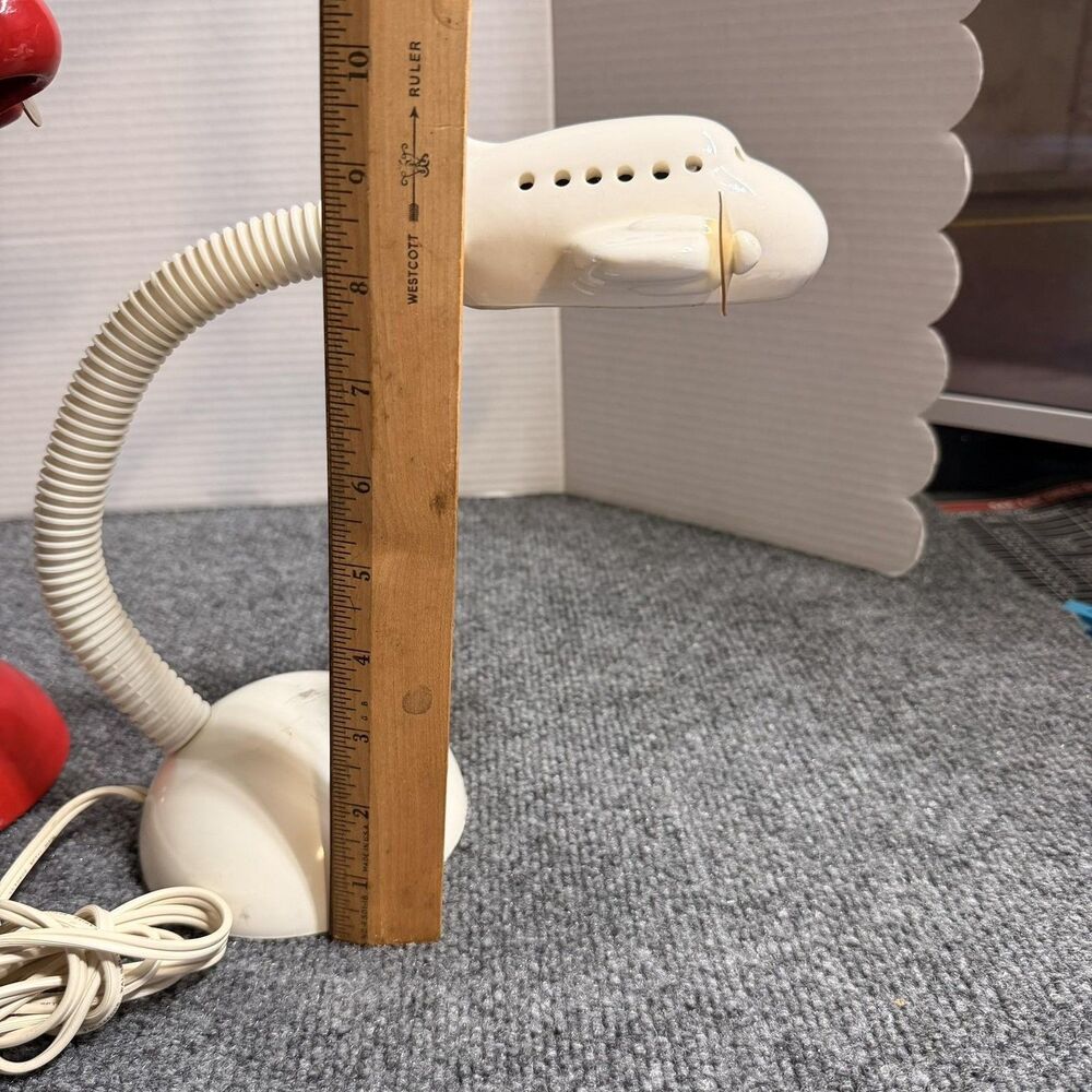 Vintage Airplane Desk Lamp Set Of 2 Red White Gooseneck Plug In Kids Room Taiwan - Picture 14 of 16